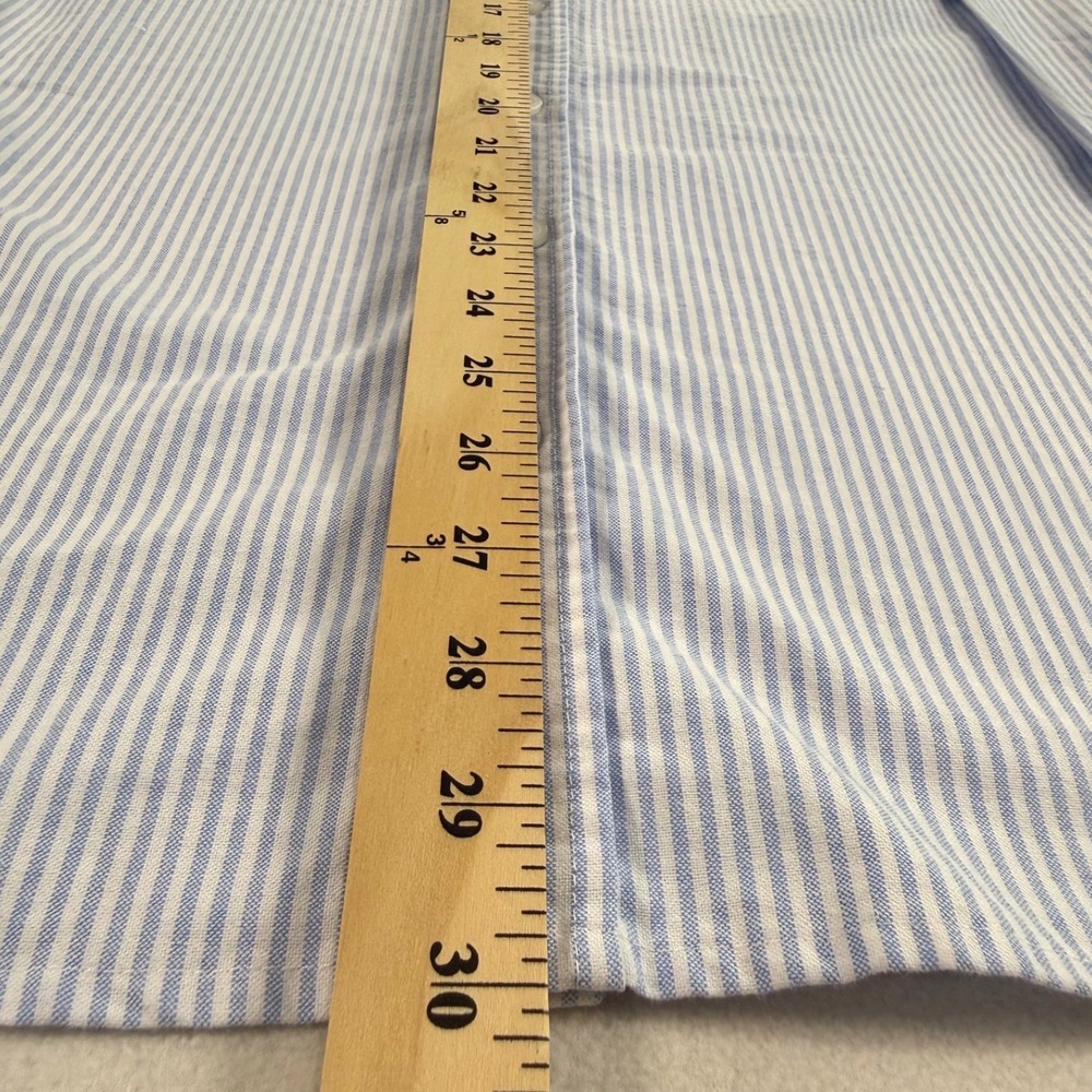 Whataburger Manager Seersucker Shirt Mens Small Blue White Pinstripe Button Down - Picture 7 of 9